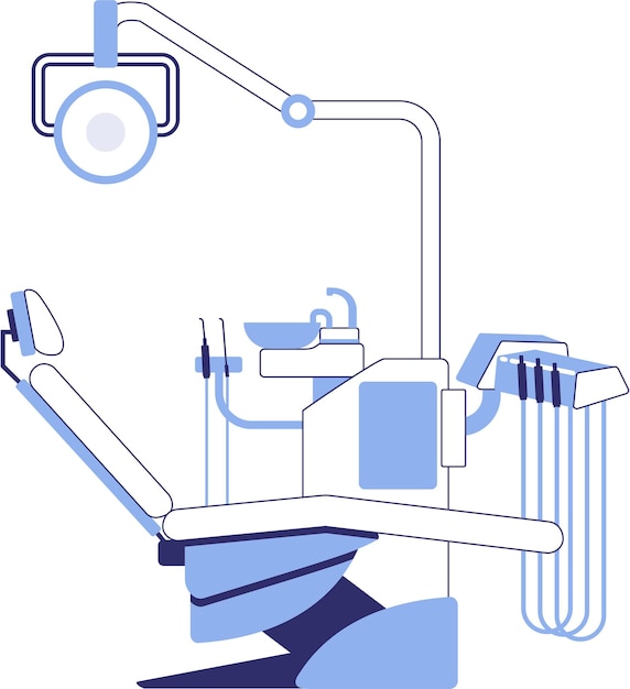 Вектор Стоматологическое офисное оборудование с креслом стоматолога