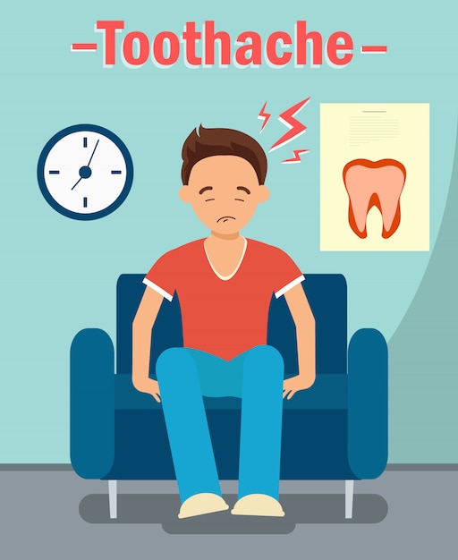 Dental office, toothache web   concept