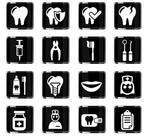 Dental office web icons for user interface design