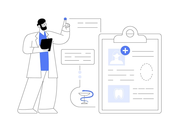 Абстрактная векторная иллюстрация карты стоматологического пациента