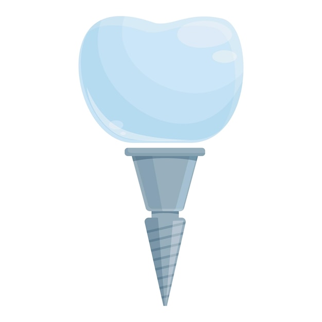 Зубной имплантат иконка карикатурного вектора зубная коронка хирургия полости рта