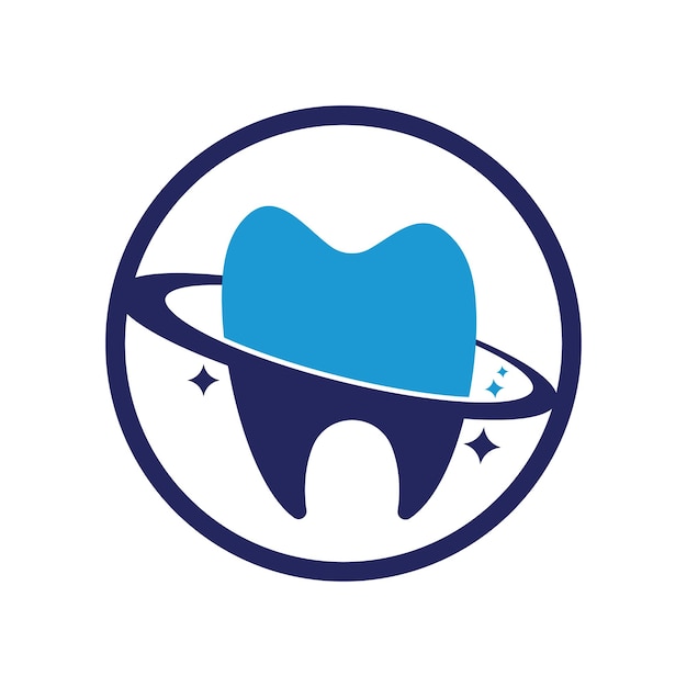 Dental planet vector logo design Dentistry clinic vector logo concept