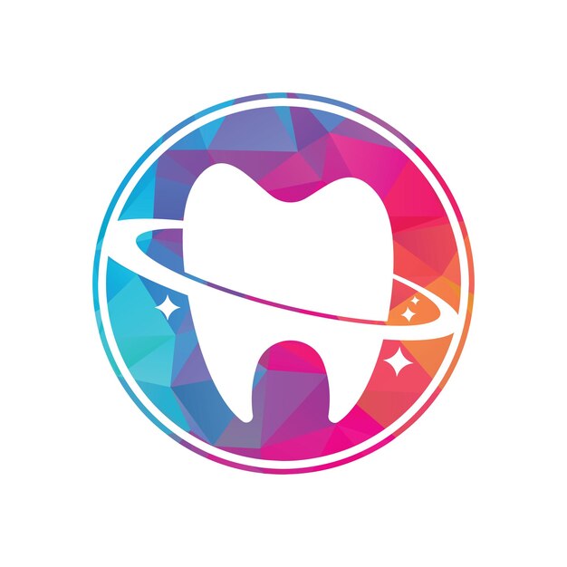dental planet vector logo design dentistry clinic vector logo concept