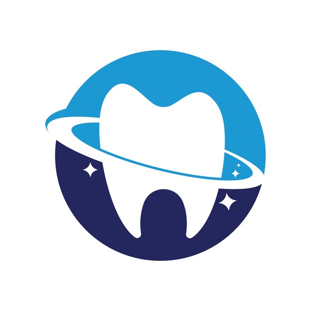 Dental planet vector logo design Dentistry clinic vector logo concept