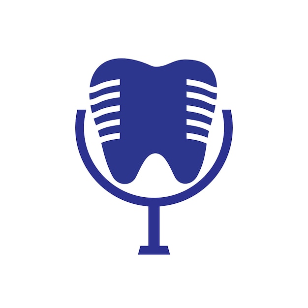 Dental podcast vector logo design template.