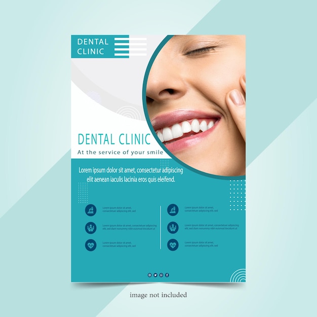 Vector dental poster for social media template