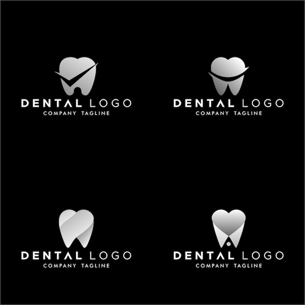 Dental premade logo monogram semplice denti set