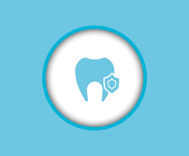 A dental protection icon placed on a white background. dental office.