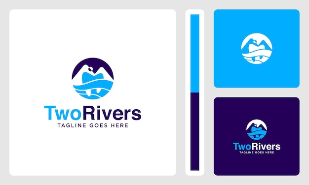Logo di disegno vettoriale moderno fiume dentale