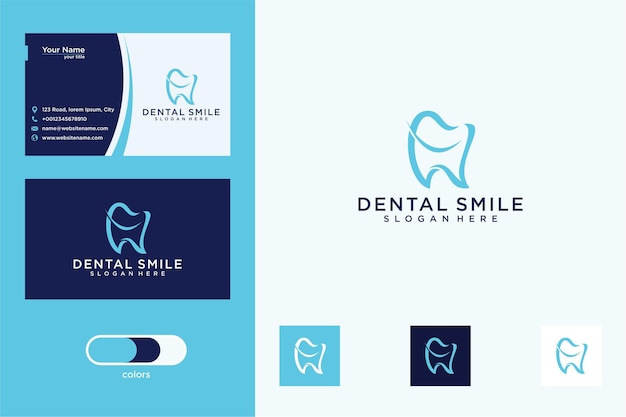 Disegno del logo del sorriso dentale e biglietto da visita