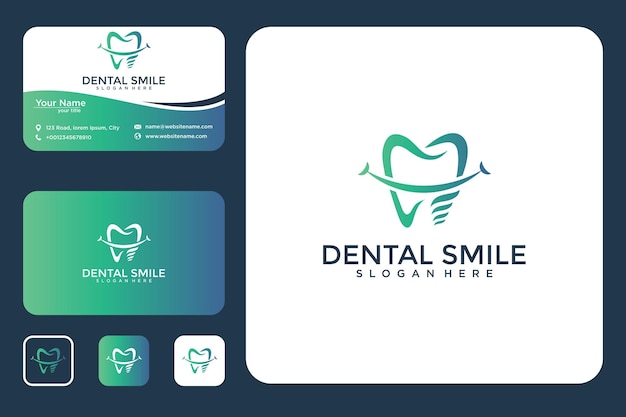 Dental smile logo design and business card