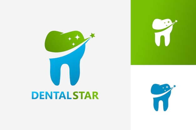 Вектор дизайна шаблона логотипа Dental Star, эмблема, концепция дизайна, творческий символ, значок