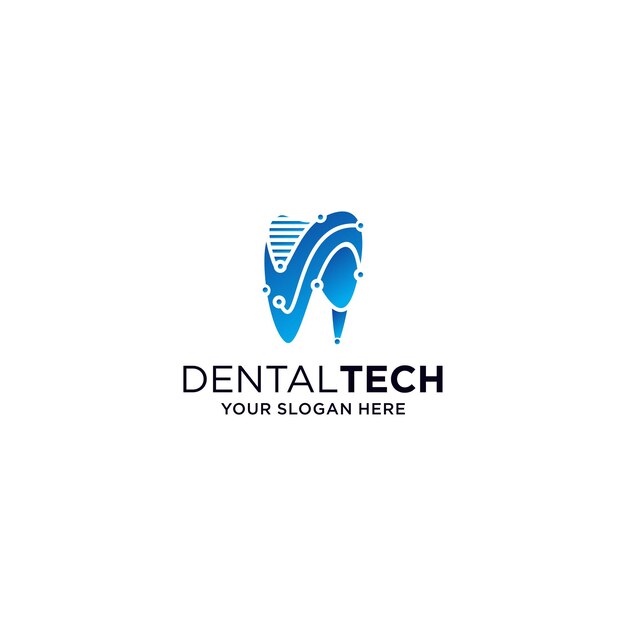 Immagine vettoriale dell'icona del logo di tecnologia dentale