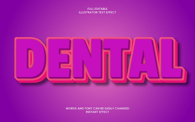 Dental text effect