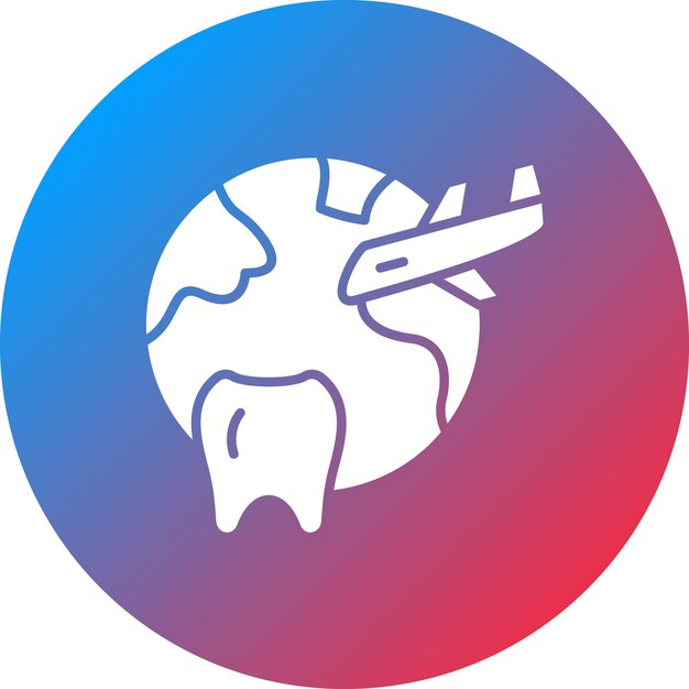 Vettore immagine vettoriale dell'icona del turismo dentale può essere utilizzata per le agenzie di viaggio