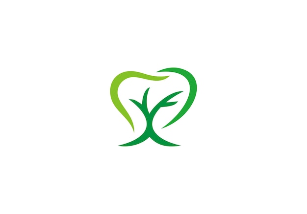 dental tree logo healthcare simple modern clinic design template