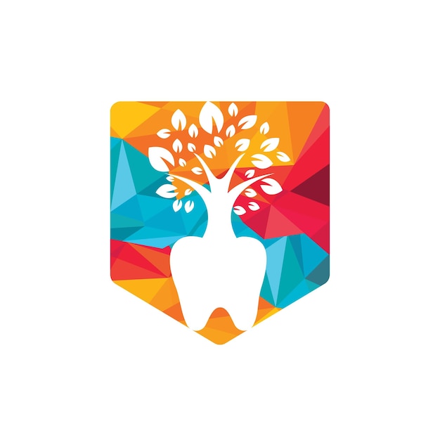 Dental tree vector logo design template