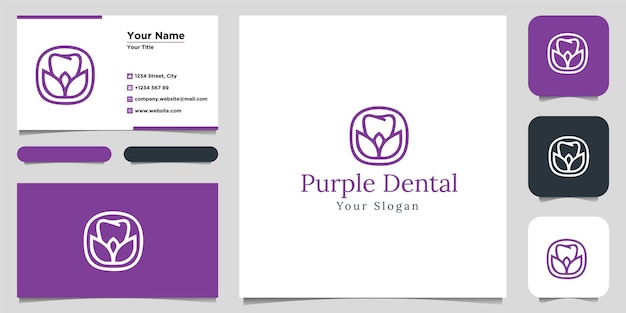 Dental vector logo icon illustration symbol logo design business card