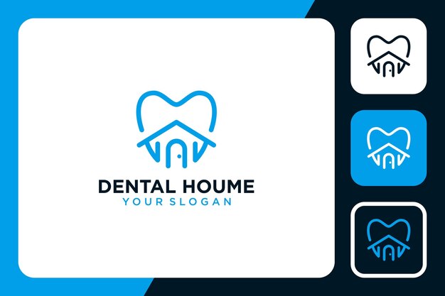 dental with house logo design icon vector illustration