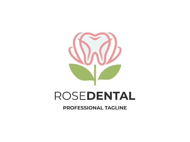 Dental with rose logo template