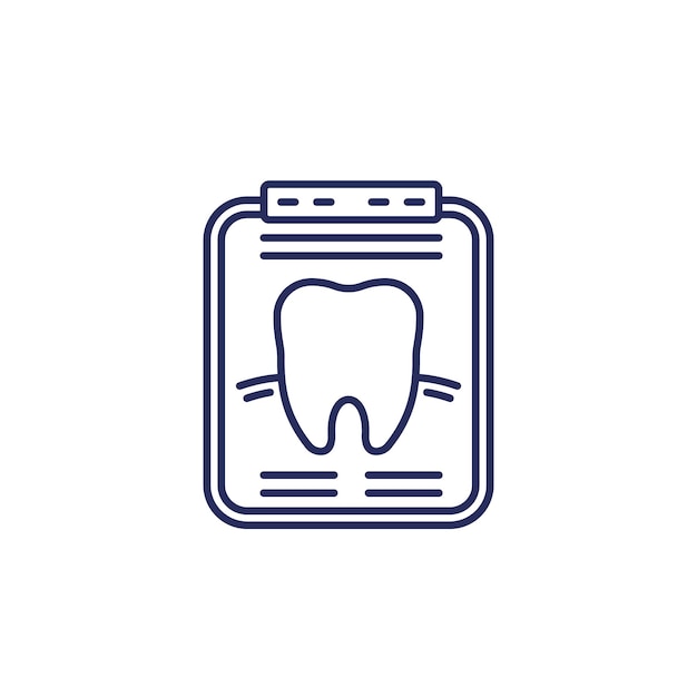 Icona della linea dell'immagine a raggi x dentale