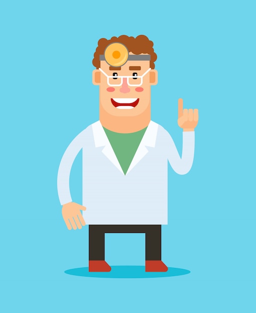 Vector dentist cartoon character.