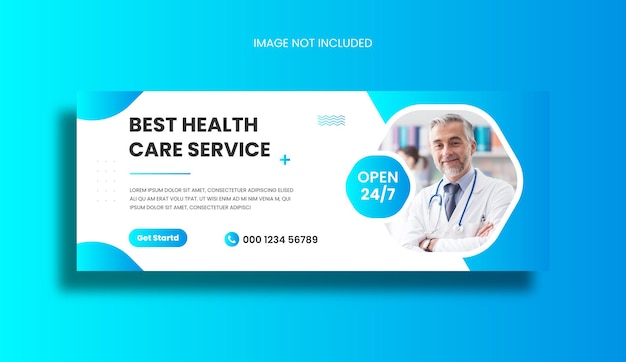 Vector dentist and dental care facebook cover template