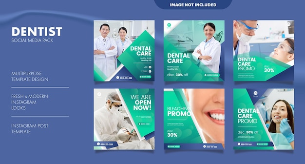 Dentist and dental care social media post template