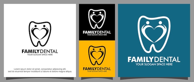 Dentista per il modello di logo di famiglia