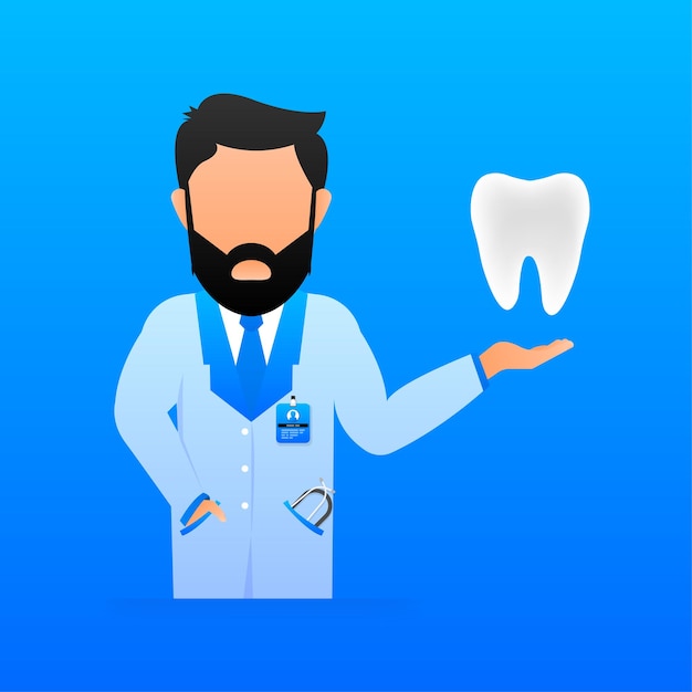 Vector dentist in flat style healthcare illustration isolated vector illustration