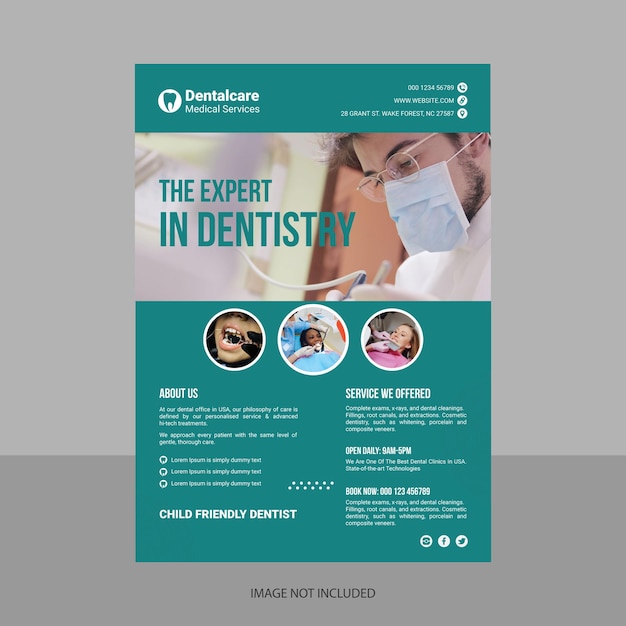 Vector dentist flyer template design