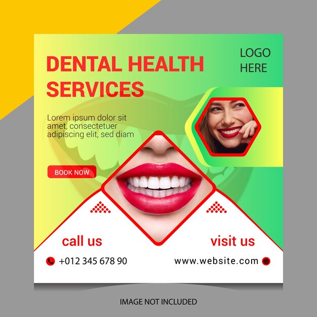 Vector dentist and health care social media and banner template