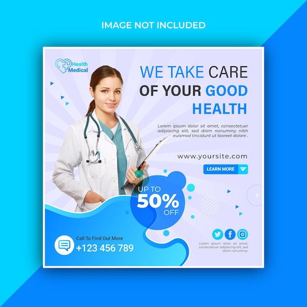 Dentist and health care social media and banner template