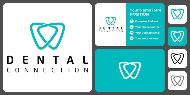 Dentist logo design with business card template.