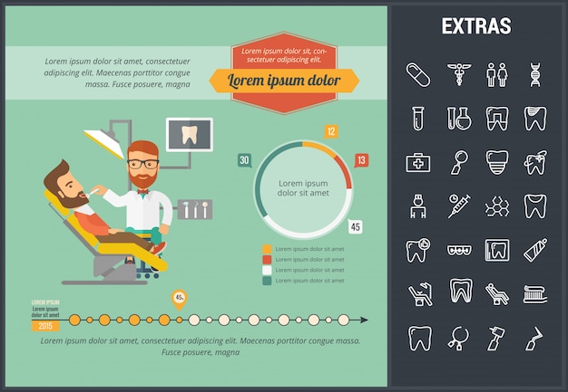 Vector dentistry infographic template, elements and icons