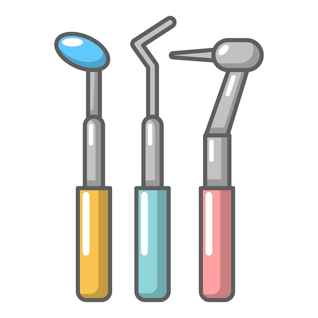 歯科ツールのアイコン 歯科のツールのベクトルアイコンのアニメ化