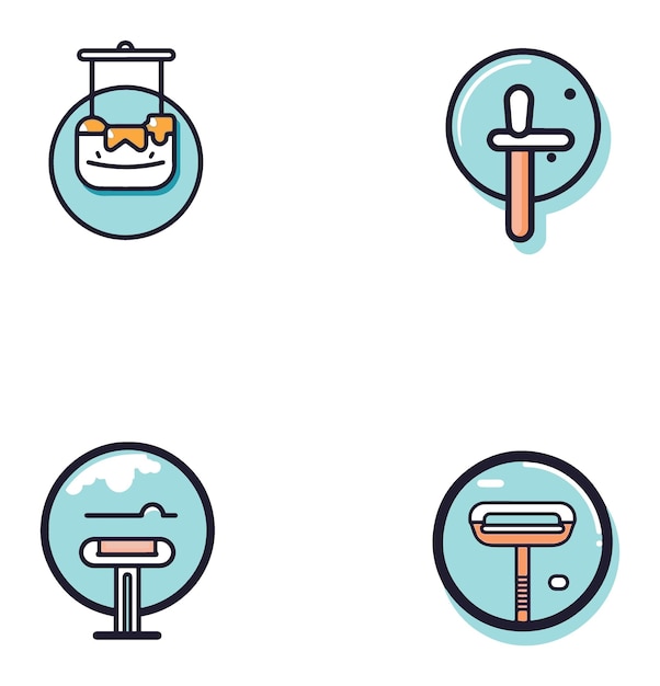 Vector dentists nirrors vector minimal flat icon pack