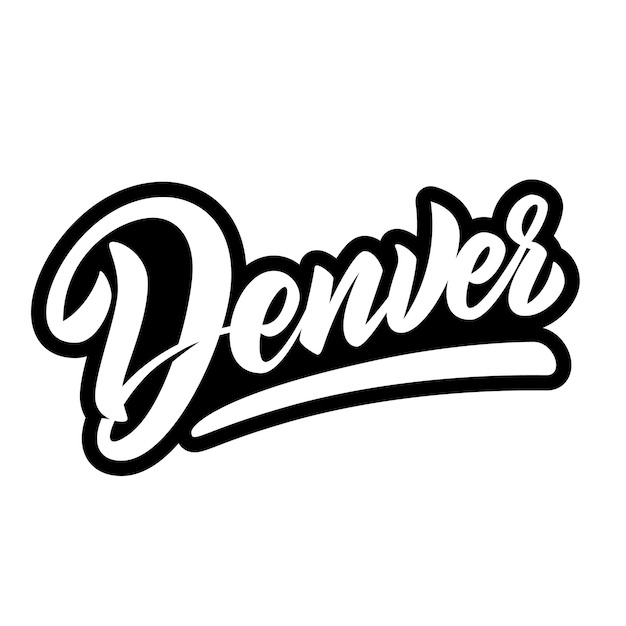 Denver. Lettering phrase on white background. Design element for poster, banner, t shirt, card. Vector illustration