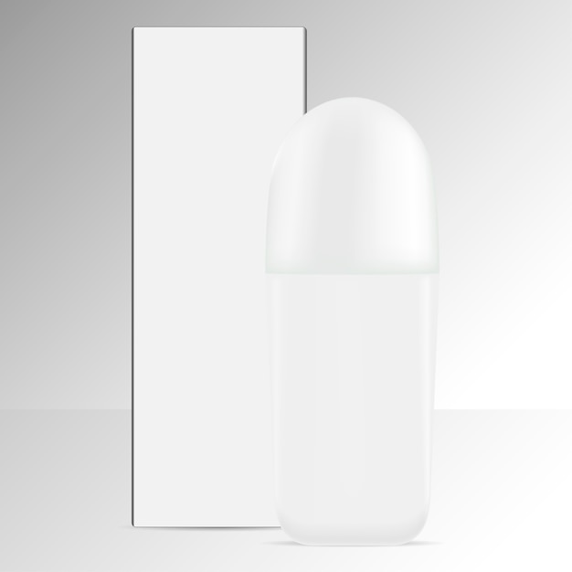 Deodorant roll bottle isolated background.