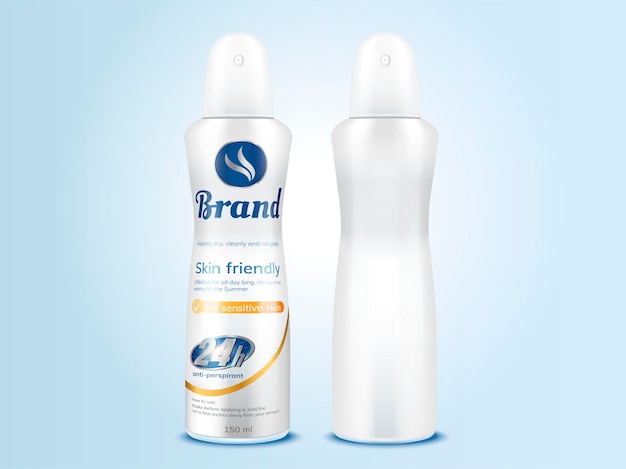 Deodorant spray bottle mockup set