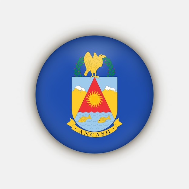 Department of Ancash Flag Peru Vector Illustration