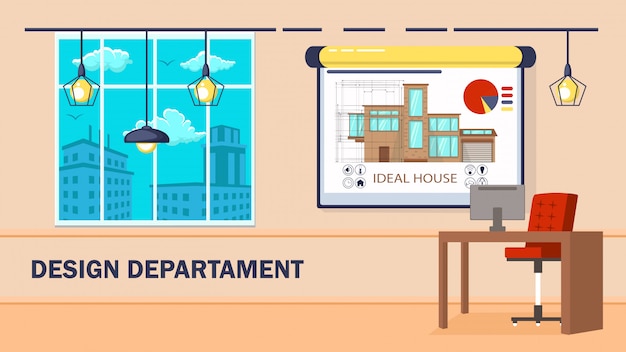 Department interior design vector illustration