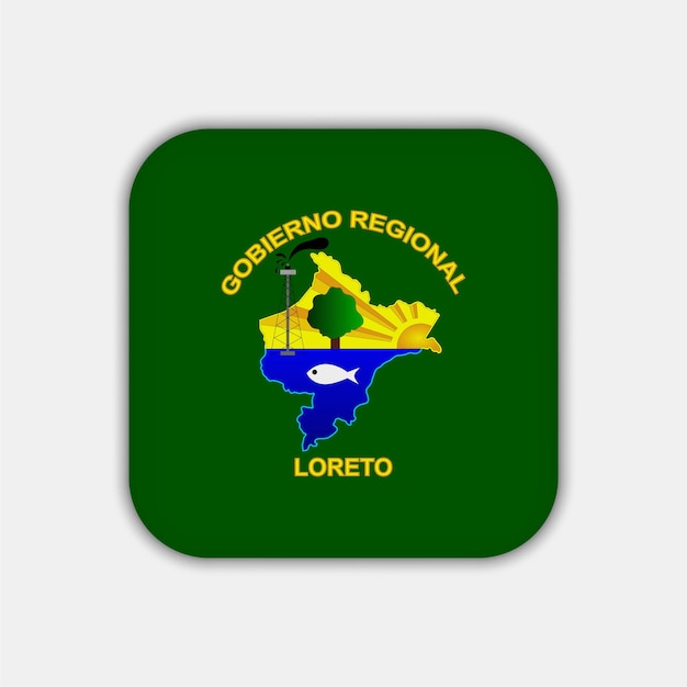 Department of Loreto Flag Peru Vector Illustration