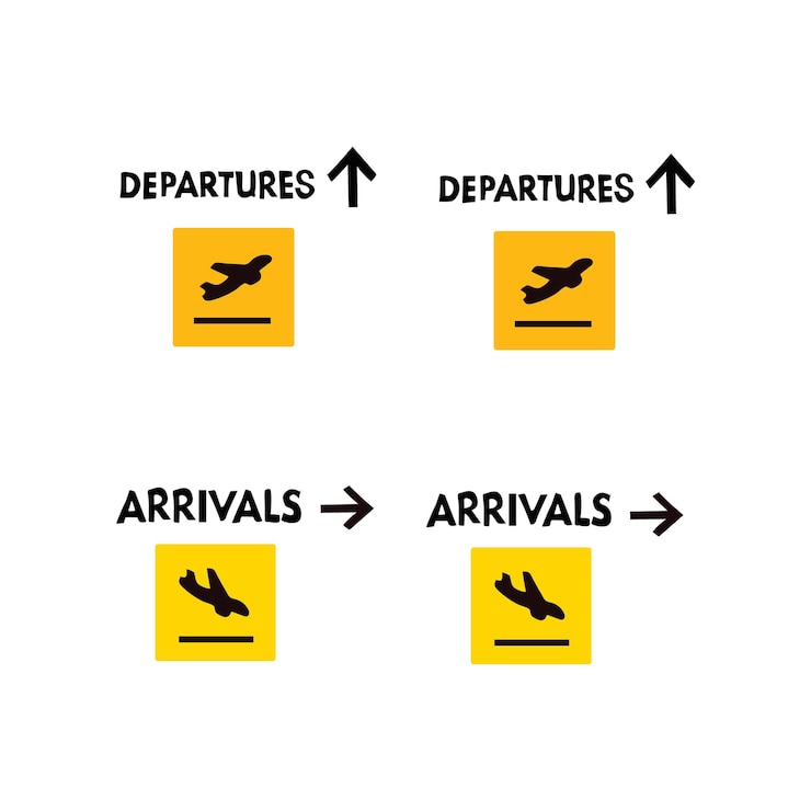 Vector departure arrivals airport set