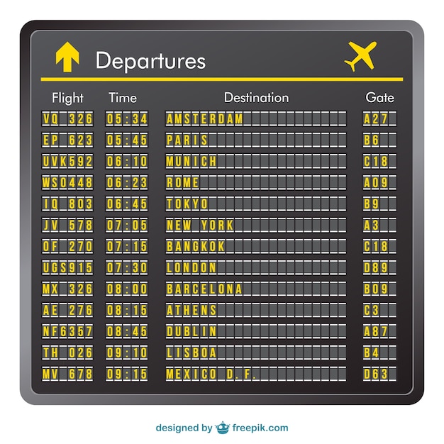 Departure board vector