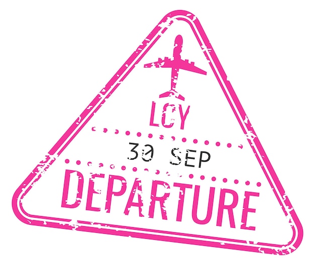 Departure rubber stamp International travel mark template