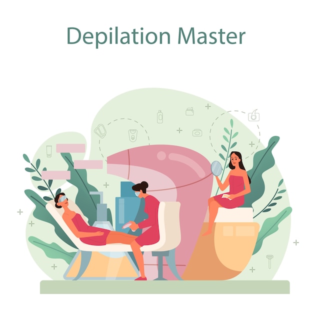 Depilation and epilation concept illustration