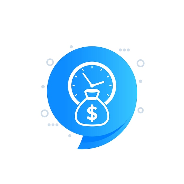 Vector deposit period time icon with money bag