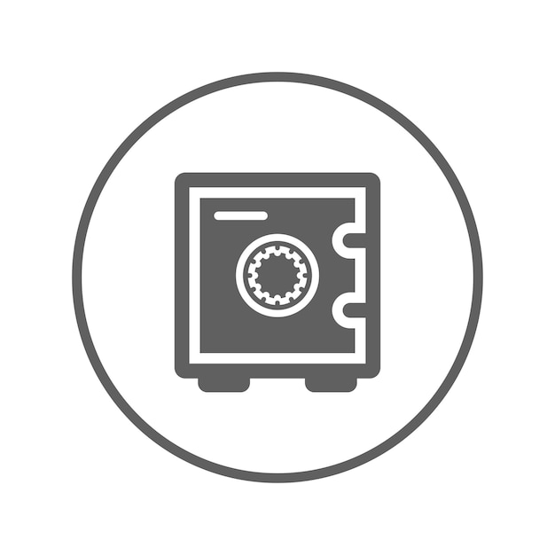 Deposit protection safe icon Gray vector graphics