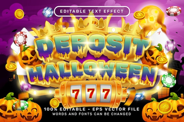 depot halloween tekst effect en bewerkbare tekst effect met halloween achtergrond